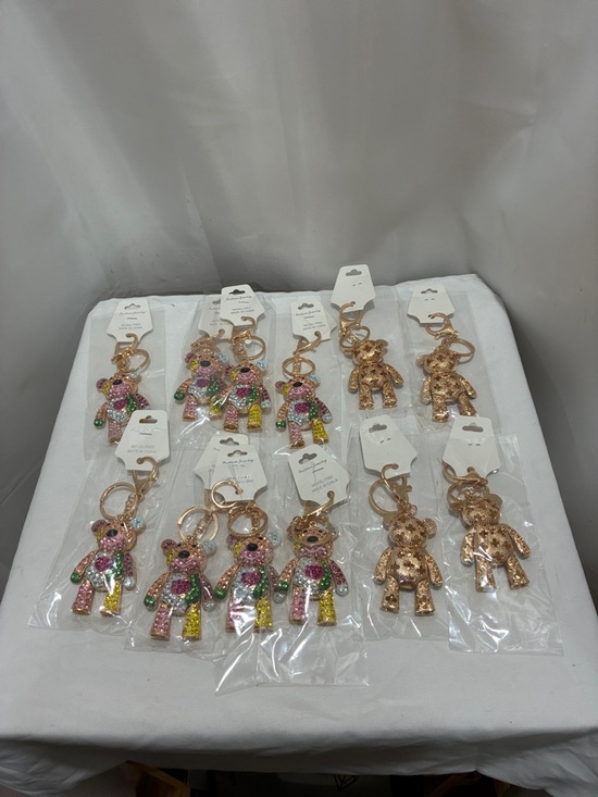 Accessories - Rhinestone Multicolor Teddy Bear Keychain NWT 12 pcs